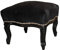 Casa Rino Barock Fußhocker mittelschwarz/schwarz - Möbel im antiken Stil - Hocker