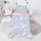 INTOMENG Housse De Couette 120x150 Enfant Rose Bleu Fille avec 1 Taie Oreiller 40x60cm Parure De Lit 1 Personnes 3D La Licorne Le Rainbow ModèLe De Nuage Automne Hiver Housse Couette en Microfibre