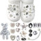VEGCOO 25 Pcs Shoe Charms for Clog Shoes, Metal Bling Crystal Rhinestone Clog Sandals Decorations Charms, Shining Shoe Decoration Charms for Women Girls Boys Kids Birthday Christmas Party Gifts