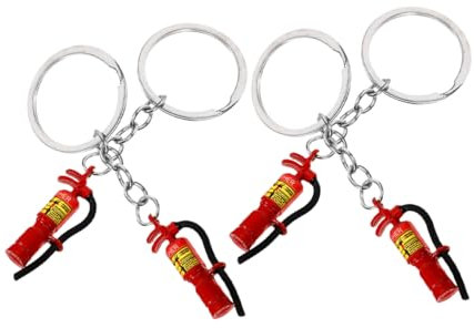 KOMBIUDA 4stücke Feuerlöscher Schlüsselanhänger Feuerwehrmann Thema Anhänger Schlüsselbund Handtaschen Keychain Ornament Für Schlüsselring