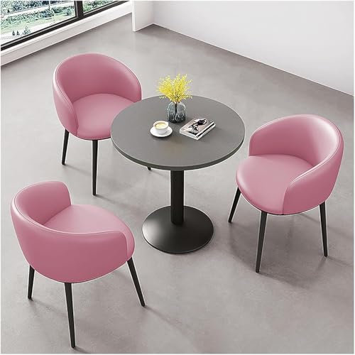 Rundes Esstisch-Set, Küchentisch und Stühle für kleine Räume, platzsparend, modernes Tisch- und Stuhl-Set, Essecke, Couchtisch für Esszimmer, Frühstücksecke, Büro, Wohnungen (Farbe: Rosa, Ei