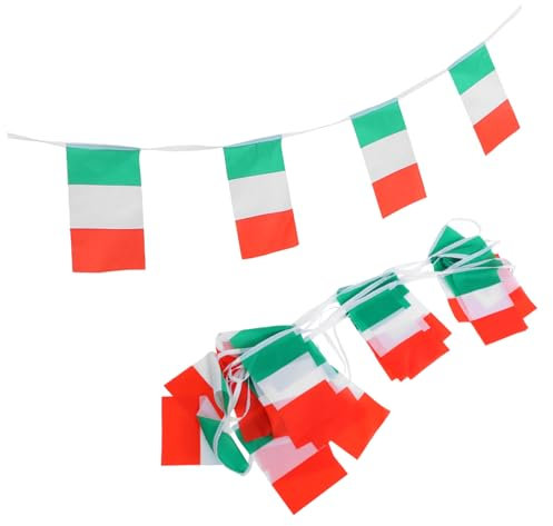 DIKACA Italienische Flaggen Wimpelkette Girlande Dekoration Glitzer Banner Zubehör Wimpel Banner Flaggen Italien Wimpel Flaggen Italienische Flagge Banner Italienisches