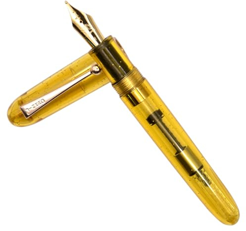 Ranvi Jinhao 9013 Fountain Pen Heartbeat Point,Medium Nib 0.7mm Office Writing Ink Pen with Converter(Yellow)