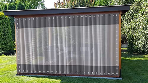 Tende impermeabili per esterni, con cuciture in tela in PVC, per padiglione, garage e cortile, antivento, isolamento termico, facili da pulire, personalizzabili (grigio, 4 x 4 m)