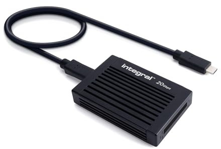 Lector de Tarjetas Integral CFexpress 2.0 Tipo B 20Gbps USB-C con Cable de 60 cm, USB 3.2 Gen 2x2 | Compatible con Puertos USB-C | Transferencia rápida para fotógrafos, videógrafos y Creadores