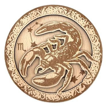 Sternzeichen Untersetzer aus 4mm Buchenholz – Lasergravierte Designs – Astrologie und Esoterik – Deko & Geschenkidee – Nachhaltiger Tischuntersetzer (Skorpion)