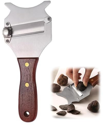 Trüffelhobel Edelstahl Käseschneider Einstellbare,Käsehobel Slicer,Trüffelreibe Austauschbarer mit Holzgriff,Käsehobel Testsieger für Cheese,Trüffel,Knoblauch und Pilze