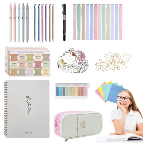 Bible Tabs, Bible Book Tab, Writable Sticky Notes, No-Bleed Highlighters, Smooth Gel Pens, 100+ Colorful Decals Set, School Church Home Use, Family Travel Journaling Devotional