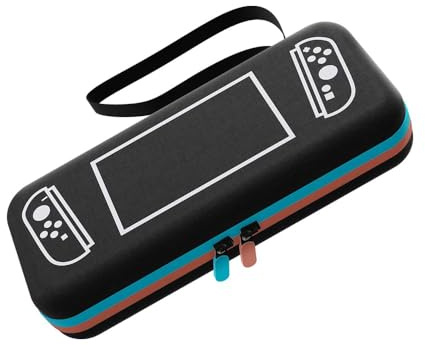QUMOX Étui Rigide Compatible avec Switch 2 – Pochette de Transport avec Dragonne, Emplacements pour Cartes et Poche Zippée – Protège la Console Nintendo Switch 2 et Ses Accessoires