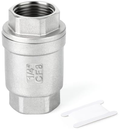 TAISHER 1PCS 304 Edelstahl 1/4 BSP Innengewinde Vertikales Rückschlagventil，Rückflussverhinderung, Einweg-Federrückschlagventile CF8 WOG 1000