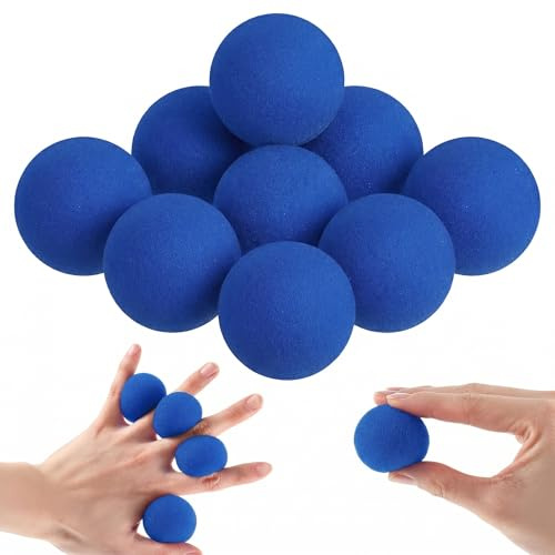 Supvox 10 Stück Zaubertrick Schwammbälle 4,5cm Blau Halloween | Weiches Schaumstoffmaterial, Straßenzauberei, Bühnenshows, Anfängerfreundlich, Komprimierbares Design, Partyzubehör