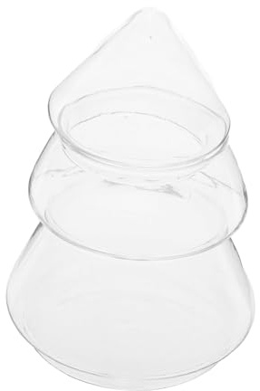 Toyvian Vaso Trasparente in Vetro Forma di Albero di Natale con Coperchio Ermetico Contenitore per Snack e Biscotti Freschi Barattolo Coperto per Dolci Decorazioni e Feste Natalizie