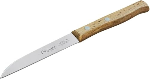 Hoffmann Handgefertigtes Küchenmesser Zöppken, Rostfreier Edelstahl, Buchenholzgriff, 8,4 cm Klinge, 23g, Made in Solingen, Schneidmesser, feiner Schliff, Gemüsemesser,Schälmesser (4)