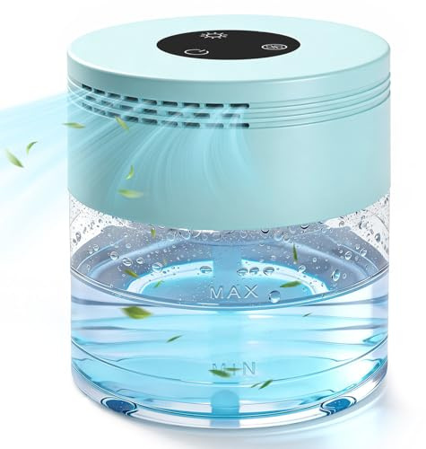 Water Air Purifiers for Home, Water Based Air Purifier Fits Essential Oil, Air Washer Purifier with 8 LED Lights, 24H Auto Shut-off, 3 Speeds, Air Revitaizer for Bedroom Office Living Room Pets Smoke