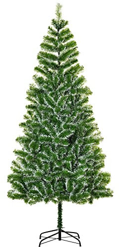 HOMCOM 7FT Indoor Christmas Tree Artificial Decoration Xmas Gift with Metal Stand Branch Tips