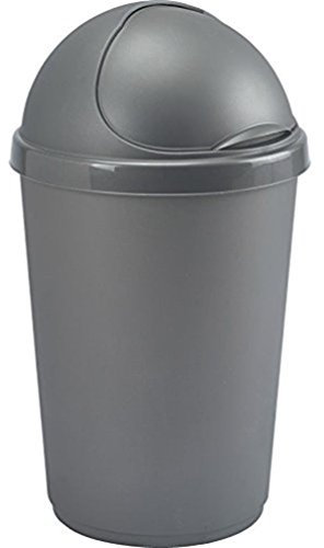 Whitefurze 30 litres Bullet Bin and Lid, Silver, 30 x 20 x 20 cm