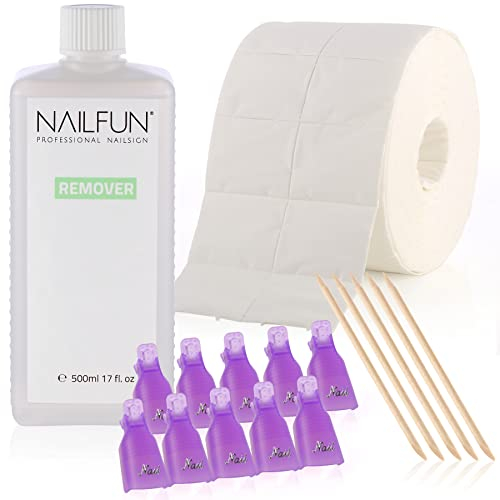 NAILFUN REMOVER Komplett-Set (500ml) zum entfernen von UV Gelnägel - Shellack - Soak-Off - Gel-Polish - Easy-Off-Gel - Acryl Modellagen - Tips
