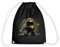 Spreadshirt Phantastische Tierwesen Niffler mit Gold Turnbeutel, One size, Schwarz