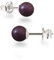 Schöner-SD Damen Ohrstecker 925 Silber mit runden Perlen Kugeln 6mm Beere matt berry