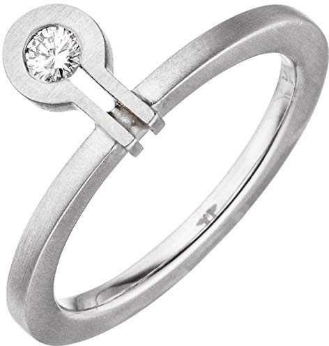 Jobo Damen Ring 950 Platin matt 1 Diamant Brillant 0,07ct. Größe 54
