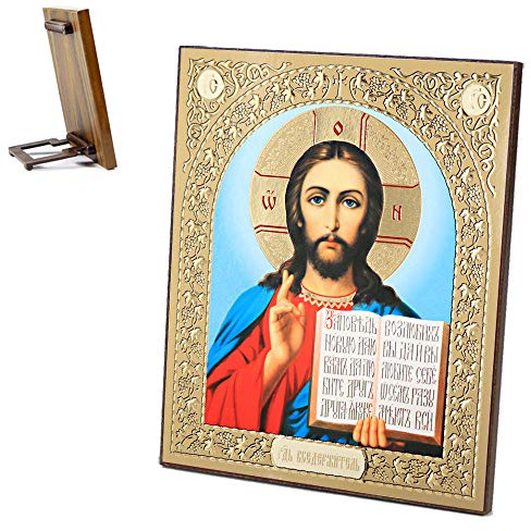 NKlaus Ikone Jesus Christus Pantokrator, orthodox, Holz 15x18cm | Christlich; Ikonographie; Kunstdruck; Leitbild