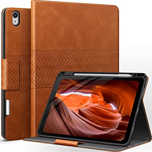 AUAUA Hülle für iPad Air 11 Zoll M3/M2 (2025/2024), iPad Air 5./4. Generation (2022/2020) 10.9 Zoll, mit Stifthalter, Auto Schlaf/Aufwach, PU Leder (Braun)