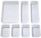 MaoXinTek Schublade Organizer, Getrennte Aufbewahrungsboxen mit 3 Größen, Kunststoff Ordnungssystem Transparent Kosmetik Schreibwaren Organizer für Küche Büro Schminktisch (8 Stücke)