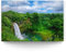 BilderKing Wandbild Wasserfall Hawaii - 90cm x 60cm Leinwand auf Fertigrahmen + Aufhänger