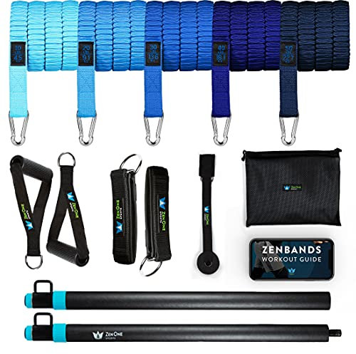 ZenOne Sports® Resistance Bands aus Gummi I Widerstandsbänder in 6 Stärken - X-Light bis XX-Heavy I Pull Up Band mit Workout-Guide - Ideal für Klimmzüge, Krafttraining & Mehr I Klimmzugband