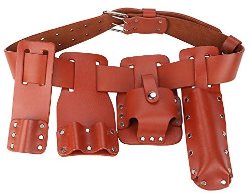 EVTSCAN Latest Tool Pouch, 5in1 Leather Tool Belt Pouch Scaffolding Tool with Tool Holder for Level Spanners Hammer