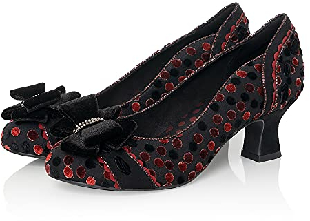 Ruby Shoo Women's Red Noir Spot Rhea Court Shoes UK 5