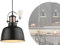 bmf-versand Hängelampe Schwarz Metall Industrial LED - Pendelleuchte Esstisch Vintage - Hängeleuchte Industrie Kupfer Esszimmer Küche - Pendellampe mit Leuchtmittel 23 cm
