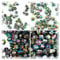 275 pcs Set of Czech Faceted Glass Beads, Fire-Polished Round Crystal Vitrail - 3mm (100pcs), 4mm (100pcs), 6mm (50pcs), 8mm (25pcs) kit for Jewelry Making