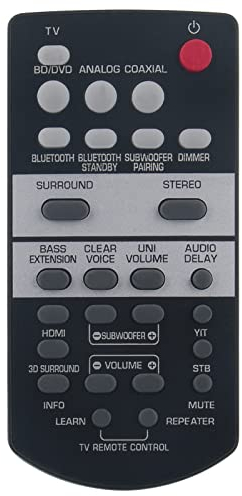 VINABTY Remote Control Replacement for Yamaha YAS-107 YAS-108 YAS 1080 YAS-207 YAS 106 YAS-203 ATS-1070 ATS-1060 ATS-1080 ATS-1030 FSR66 ZJ78750 YAS-105 YAS-103 Soundbar ZV28960 ZV289600 RemoteControl