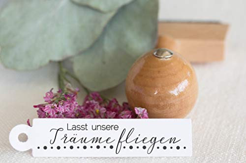 Hochzeitsstempel mit Holzgriff Seifenblasen / 6x1,5 cm/DIY/Lasst unsere Träume fliegen/Wedding Bubbles/Anhänger