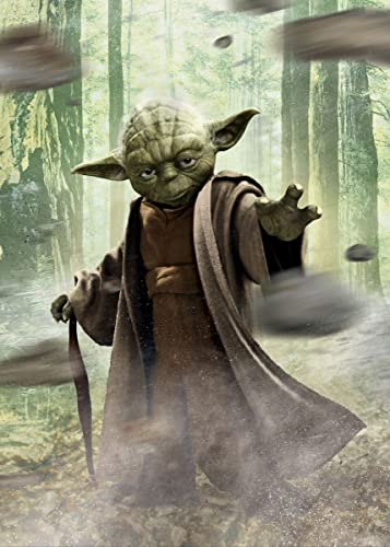 Displate Offiziell Star Wars MetallPoster Magnetische Befestigung Inklusive Lizenziert Bilder Hochwertiges PosterAction Poses - Yoda Poster Größe - 45 cm x 32 cm