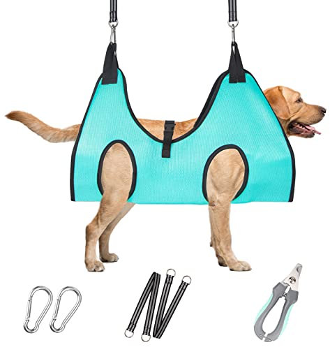 ATESON Dog Grooming Hammock - Upgrade Pet Grooming Harness for Nail Trimming (XL 80lb), Dog Sling for Nail Clipping, Dog Hanging Holder Hanger for Cutting Nail with Nail Clippers