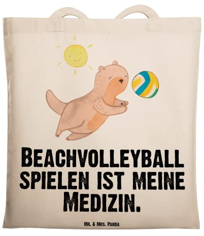 Mr. & Mrs. Panda Tragetasche Beachvolleyball - Geschenk, Dankeschön, Sport, Umhängetasche, Volleyballturnier, Laptoptasche, Sportler,