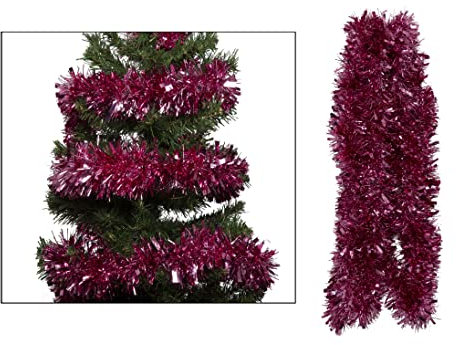 Simply Products 4M Chunky/Fine Cut Christmas Tinsel Garland Decoration (Blush)