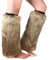 Jambières en Fausse Fourrure Femmes Hiver, Jambières en Faux Cuir Bottes Poignets Jambières Femmes Fourrure Jambières Couvre-Bottes Moelleux en Peluche Botte Chaussettes Jambières Chaudes,40cm