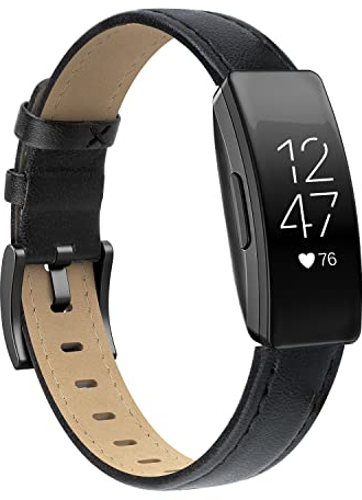 Tuocal Echtlederarmband – kompatibel mit Fitbit Inspire HR & 2; Damen- und Herren-Sportarmband