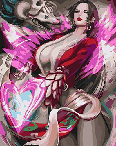 Meecaa Malen nach Zahlen Cartoon Mädchen Tier Monster Kit für Erwachsene Anfänger DIY Ölgemälde 40,6 x 50,8 cm (Cartoon, gerahmt)