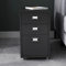 [en.casa] Caisson de Bureau Métallique à 3 Tiroirs Meuble de Rangement à 4 roulettes Casier pour Documents Dossiers Fournitures de Bureau Acier Laminé à Froid 48 x 28 x 41 cm Noir Mat