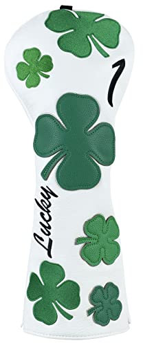Craftsman Golf Leather Driver Head Covers for Golf Clubs for Your Choice Gift for Golfer (Clover)