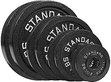 Stahl-Hantelscheiben, 38,6 kg, olympische 5,1 cm, Premium-Beschichtung, 2 x 11,3 kg, 4,5 kg, 2,3 kg und 1,1 kg, für olympische Gewichtheberhanteln