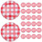Luxshiny Lot De 40 Couvercles De Bocaux Mason à Large Ouverture Pour Bocaux En Verre De 70 Mm, Bocaux En MéTal RéUtilisables, Couvercles DéCoratifs à Carreaux, Couvercles De Bocaux à GeléE