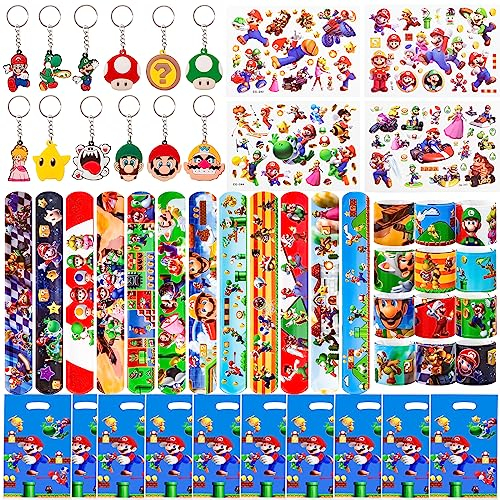 Mitgebsel Kindergeburtstag, 38 Pcs Super Party Mitgebsel Spielzeug Geburtstagsdeko 12 Schlüsselschnalle 4 Tattoo 12 Schnapparmband Kinder 10 Geburtstagstüten Geburtstag Deko Zubehör Gadget Kinder