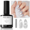 MODELONES Vernis Semi Permanent Pailleté Argenté, 15 ML Vernis Gel UV Semi Permanent Cat Eyes Pailleté Argenté, Soak Off UV/LED Vernis à Ongles Gel Pour Manucure Francaise, Gel Nail Polish Nail Art
