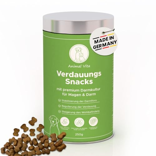 Animal Vita® Verdauungs-Snacks für Hunde mit Probiotika [100% natürliche Inhaltsstoffe] - Probiotika als Leckerli - frei von Getreide und Zucker, Probiotic (250g) - Vorratspack