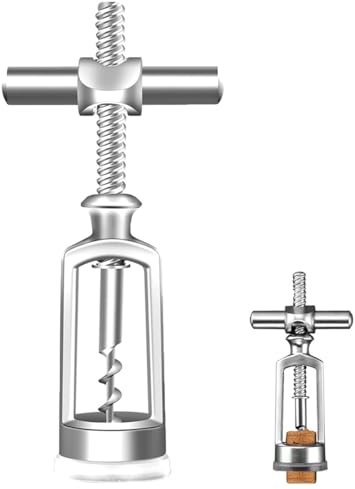 Tire-bouchon Cave, tire-bouchon à vis, tire-bouchon de cloche, ouvre-bouteille de vin professionnel, tire-bouchon vin en alliage de zinc, argent